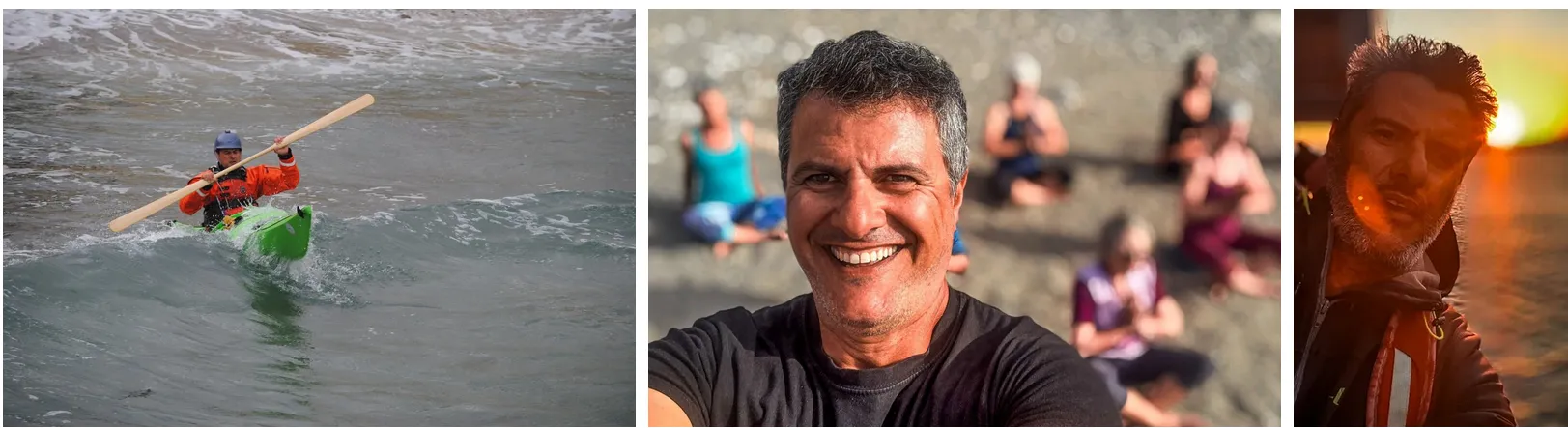 Sea kayaking with Stelios
